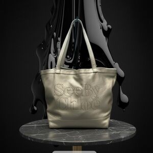 See By Chloe Gold Tote Bag EUC!!!